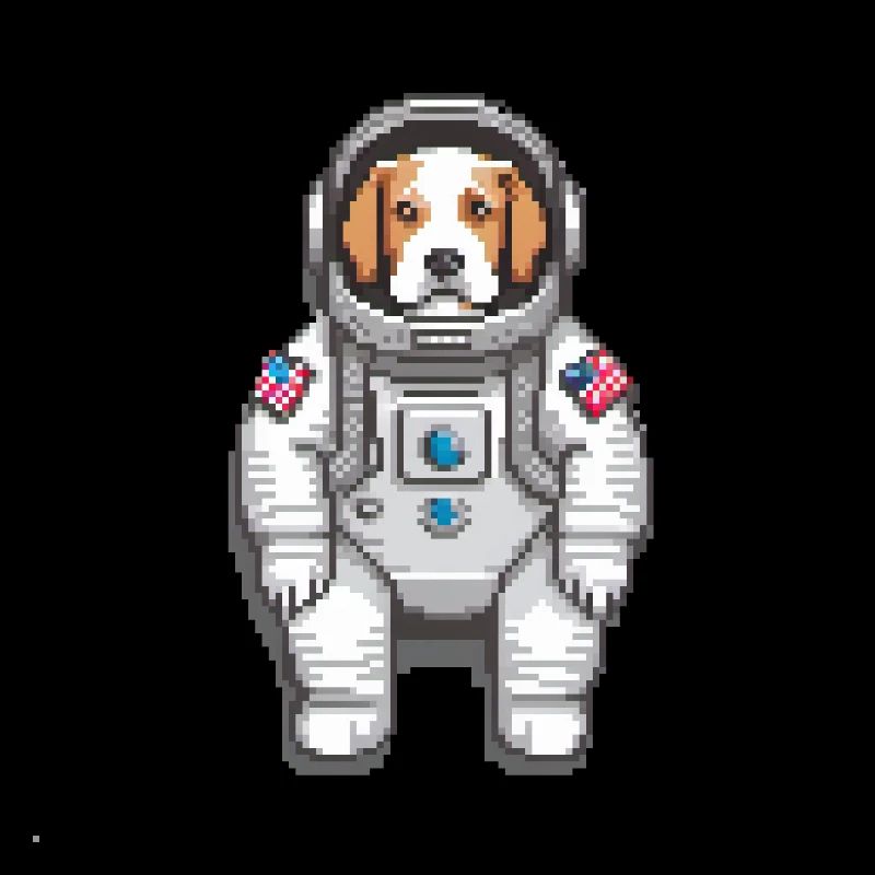 Cadet canin cosmique : l’odyssée de l’espace d’un chiot pixel