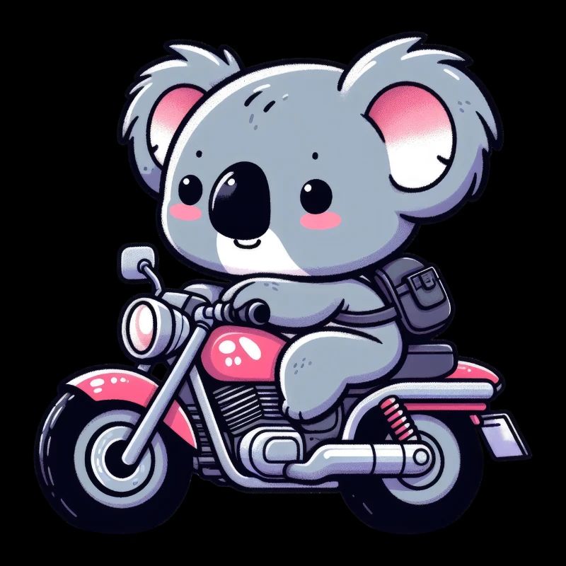 Cute Koala Bear on a Scooter I Motorcycle