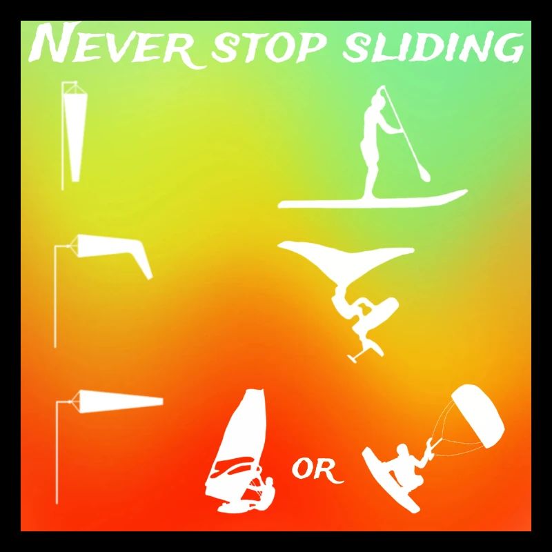 Never stop sliding Wind Wing kite paddle couleur