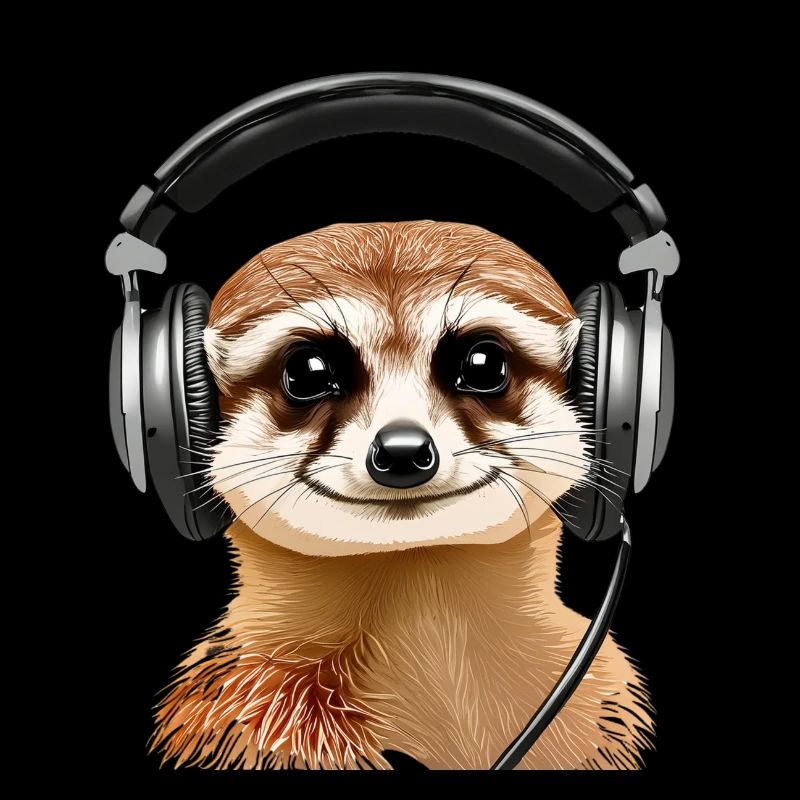 Erdmännchen mit Headset (realistisch)