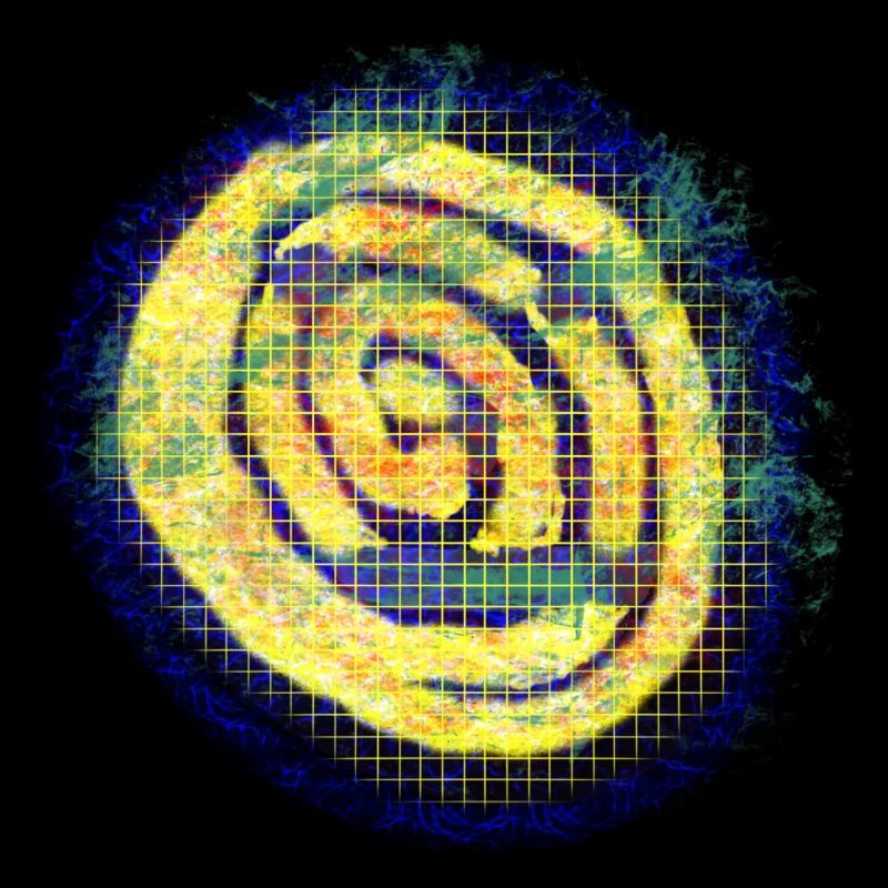 Yellow creative spiral with check pattern
