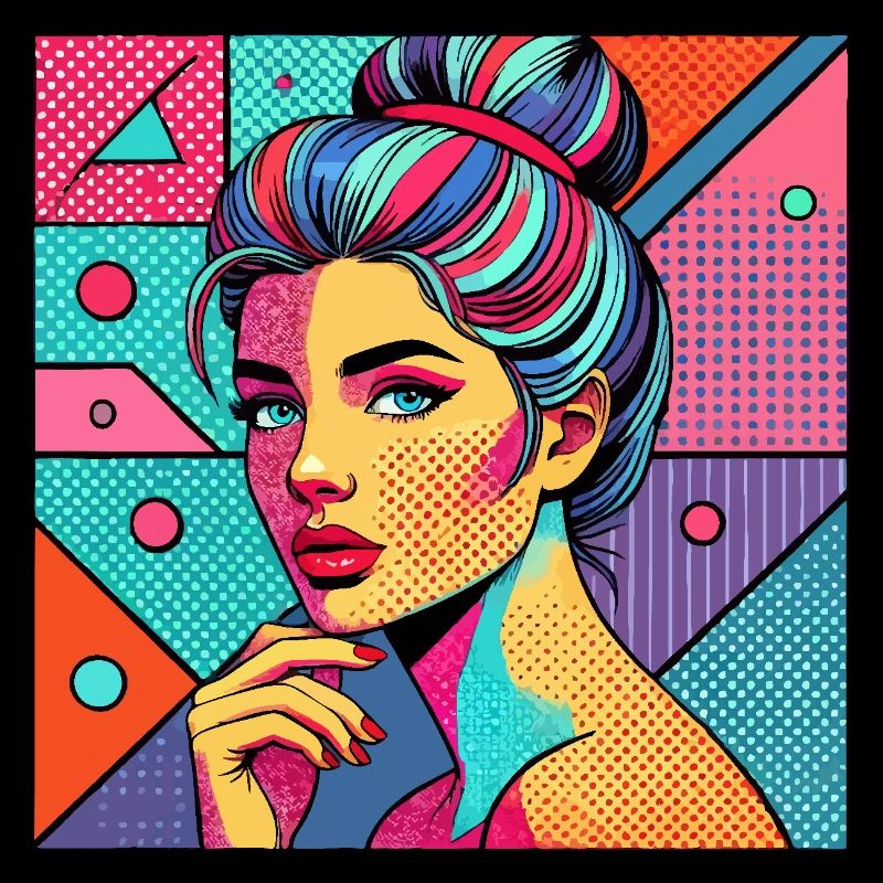 Portrait coloré dans le style pop art