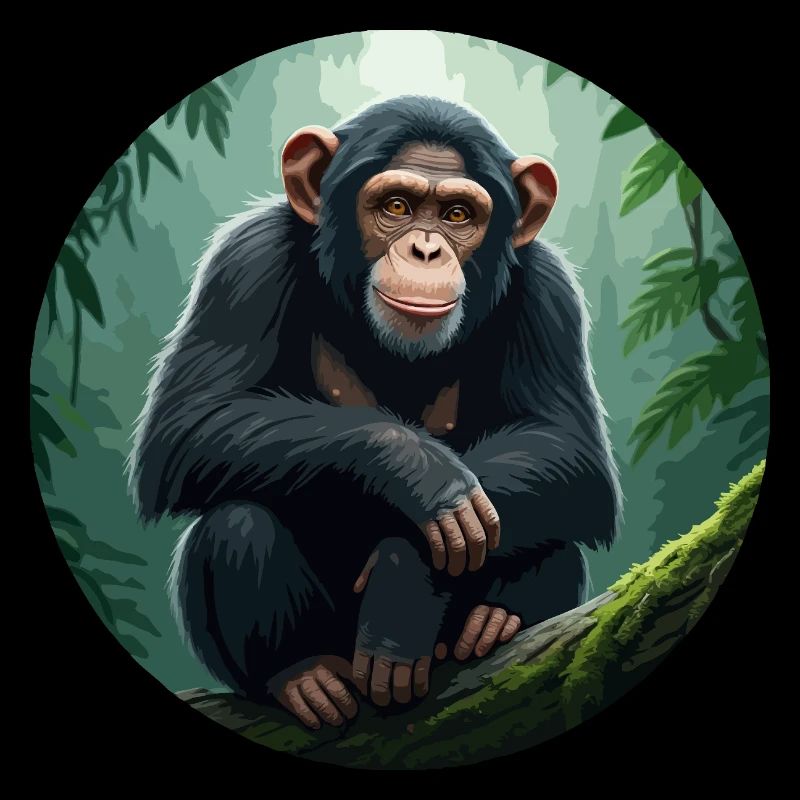 Chimpanzé sur une branche d’arbre