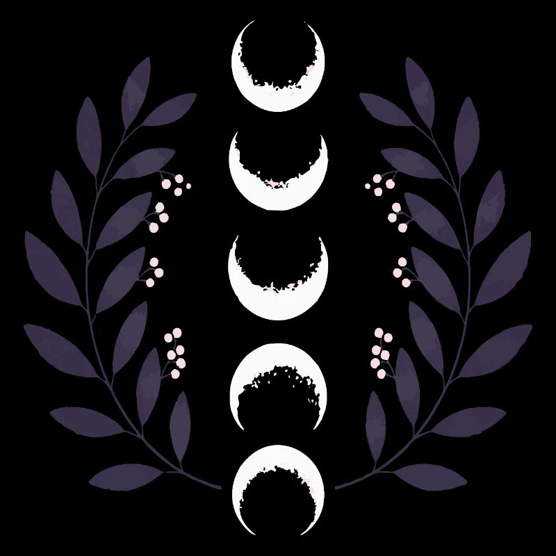 Phase de lune céleste BOHO Fleurs sauvages Zodiaque Sorcière