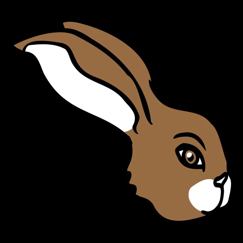 Bunny face peeking sideways profile side view