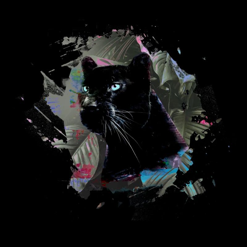 panthère, guépard, léopard, noir, vert, jungle