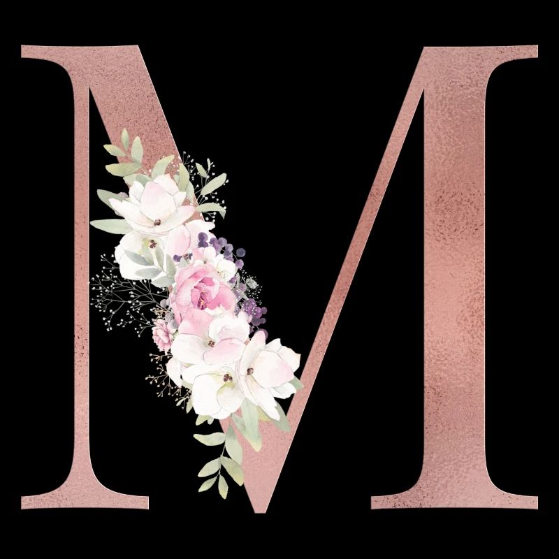 Personalisierbar Monogramm M Floral