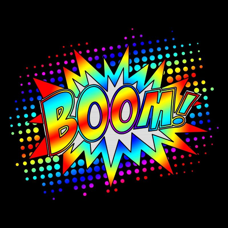 Comic Boom Explosion Speech Bubble Superhero Retro