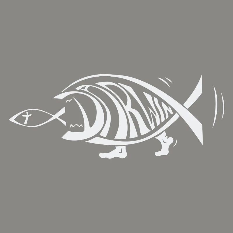 Darwin poisson mangeant des poissons de Jésus évolution drôle