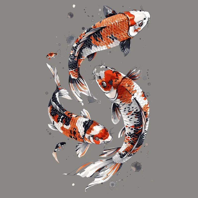 Conception astucieuse de poisson Koi, conception élégante de Koi