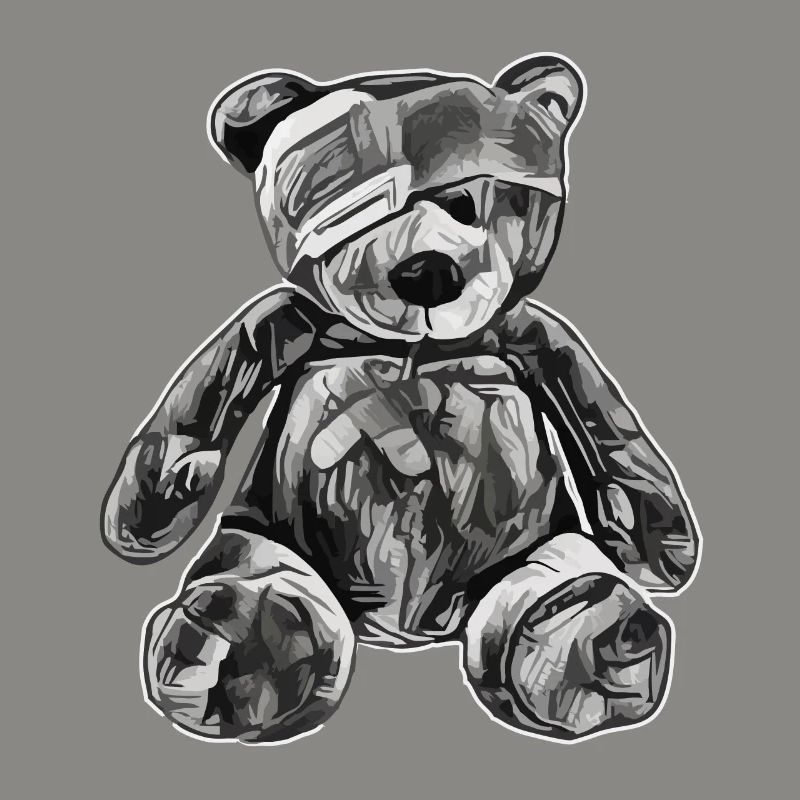 Toy teddy bear with an eye patch