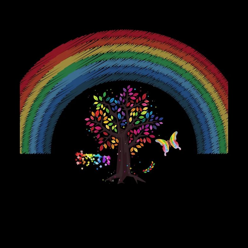 Love Rainbow Rain tree sticker