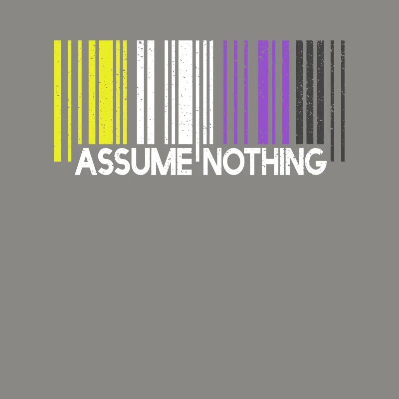Assume Nothing Nonbinary Flag Barcode Enby