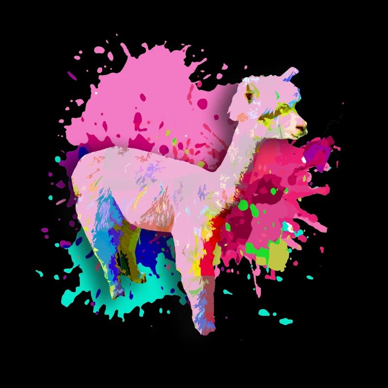 Alpaca, Llama, lama, farbklecks,graffiti,bunt