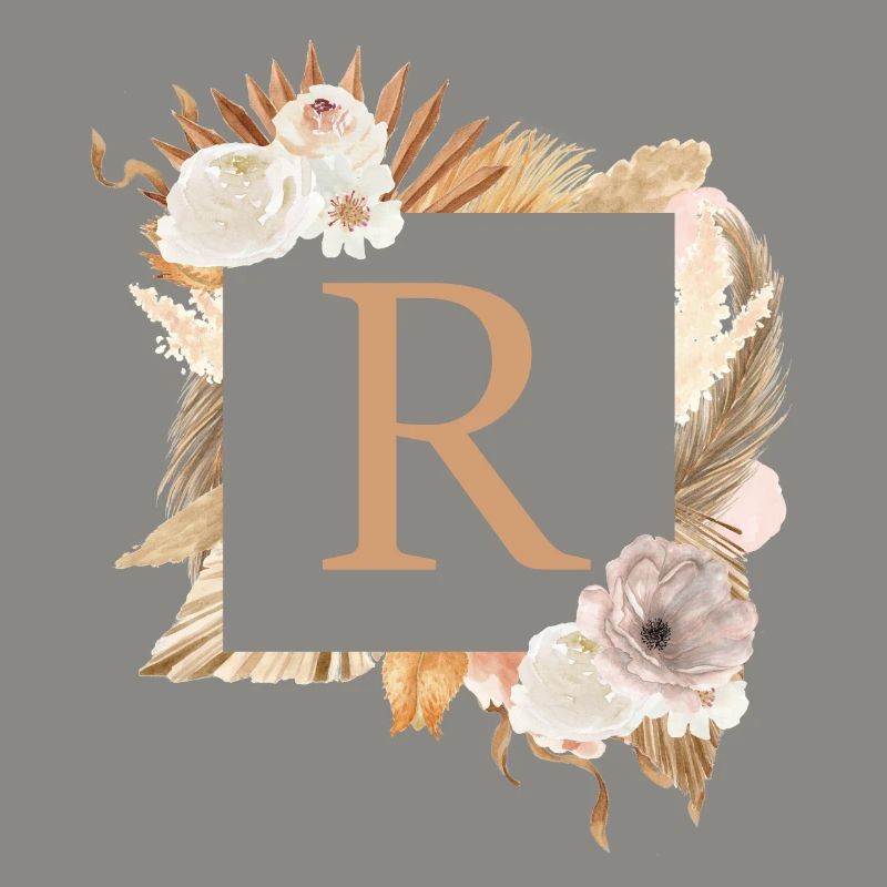 Customizable design, monogram, letter R