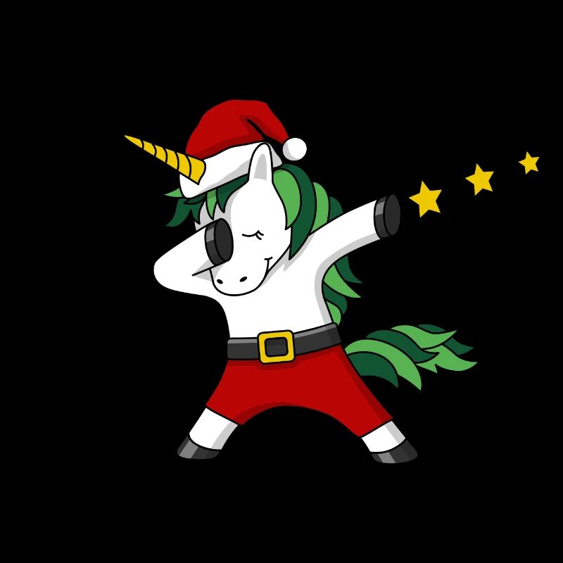 Weihnachten Einhorn dabing Weihnachtsmann