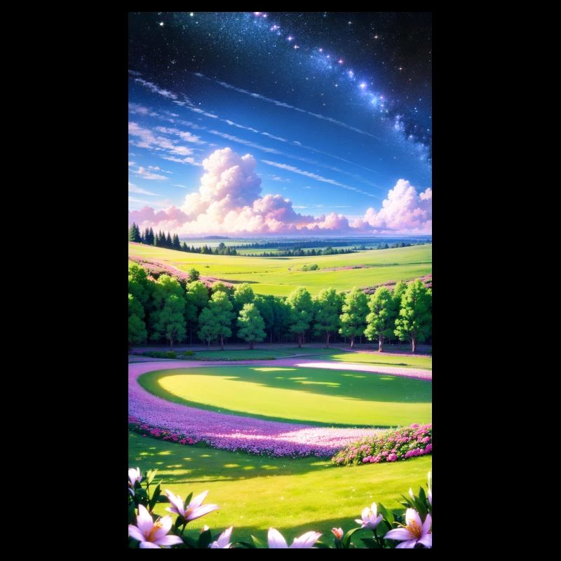 Landschaft mit 4 Bereichen, Generative KI