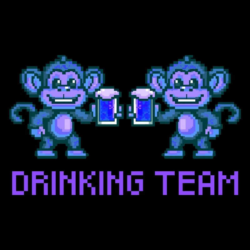 Monkey Drinking Team Beer Party