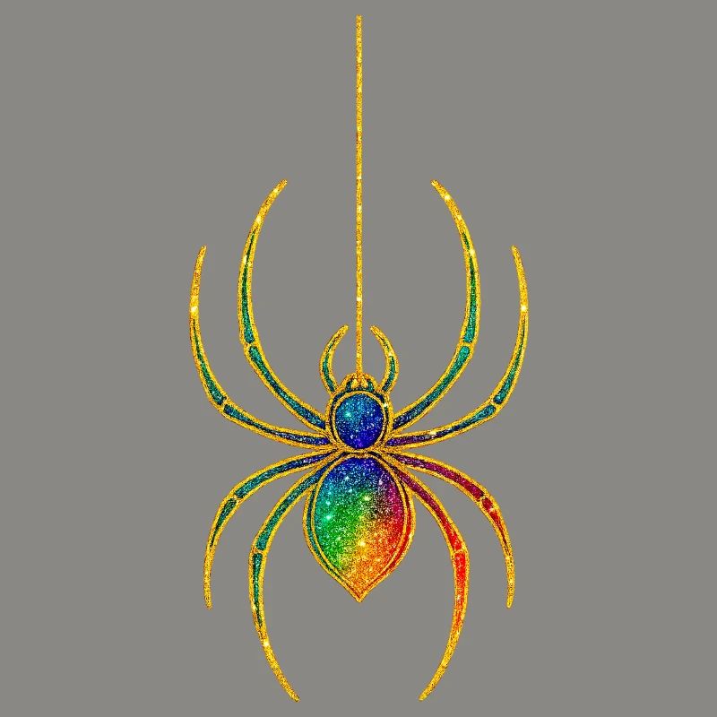 Rainbow Glitter Spider