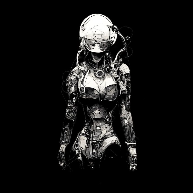 technical drawing cyborg