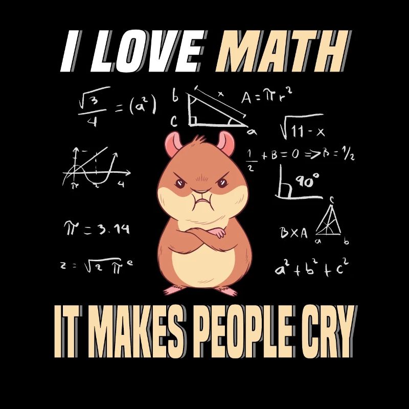 J'aime les maths hamster rongeur math génie professeur de mathématiques