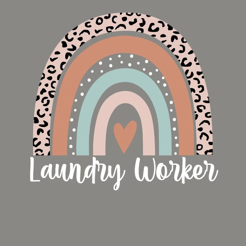 Laundry Worker Rainbow Leopard Funny Laundry