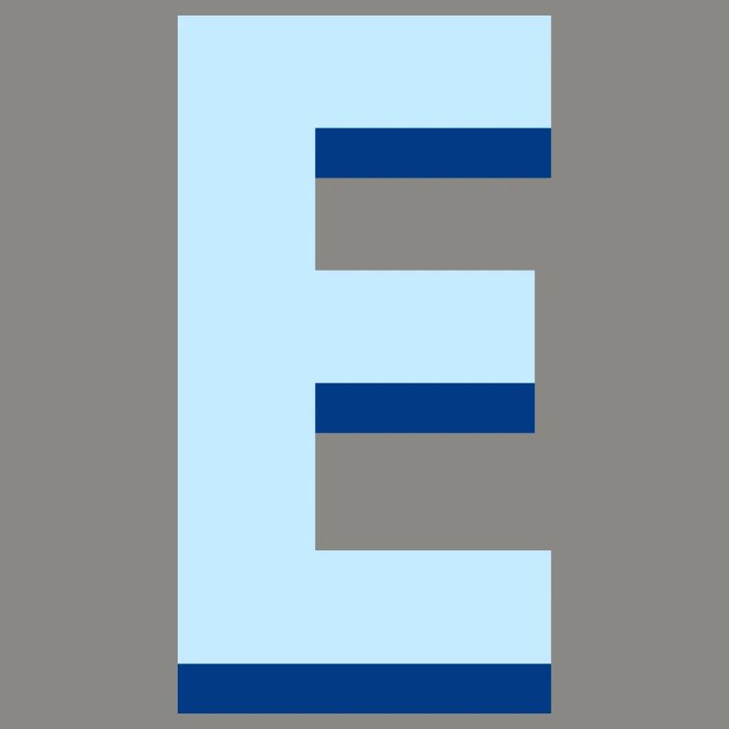 Pop und moderner blauer Buchstabe e