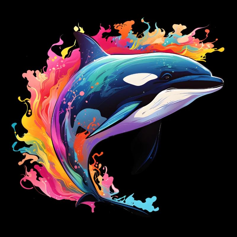 Colorful killer whale Orca