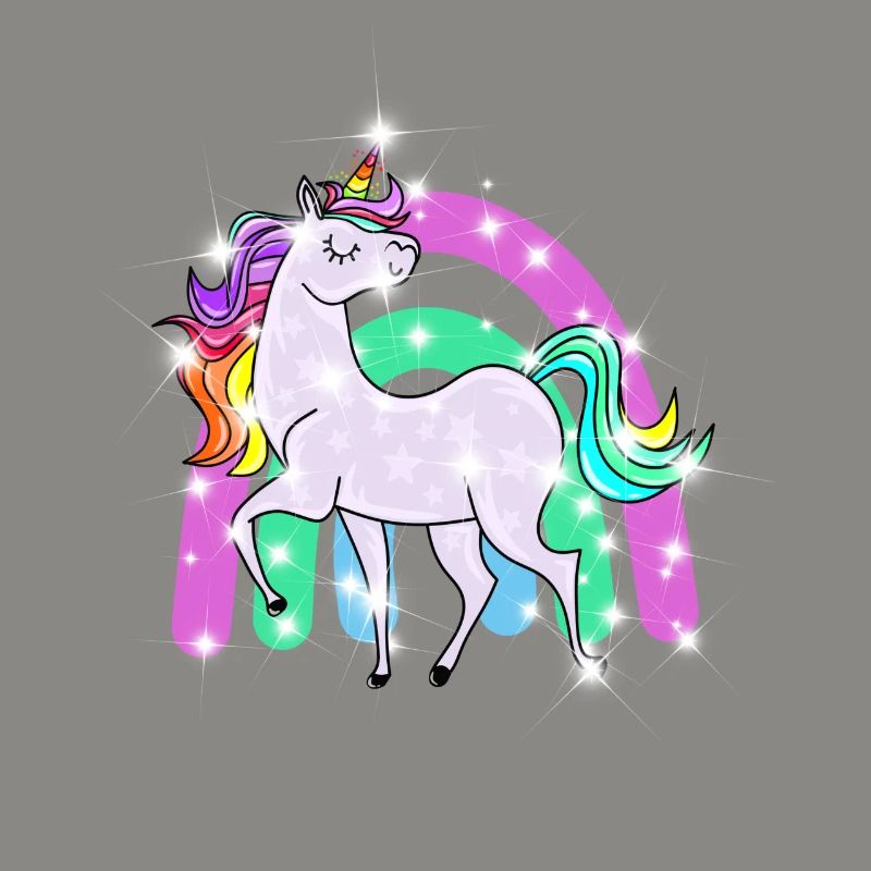 funkelndes Einhorn mit Regenbogen