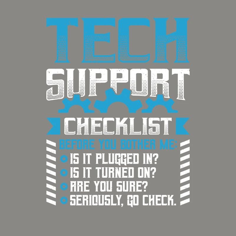 Funny Tech Support Checklist Helpdesk