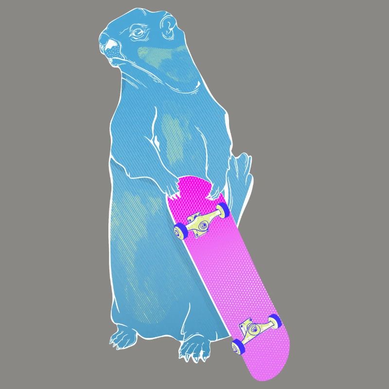 Murmeltier Woodchuck oder Murmeltier Skateboarding