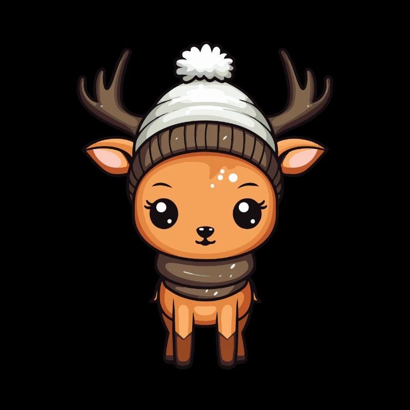 Deer Winter Comic Cute