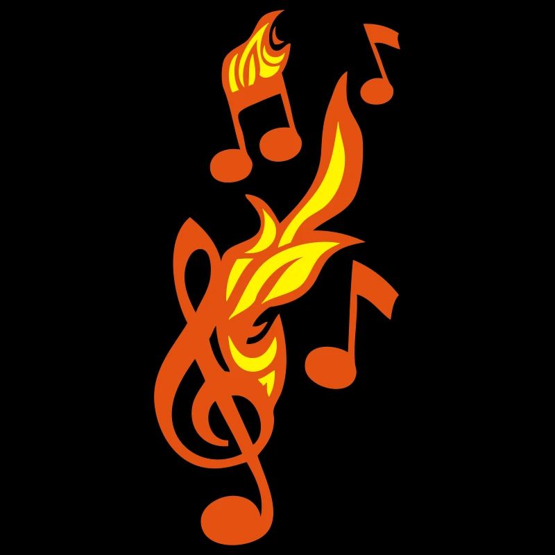 music note flame clef