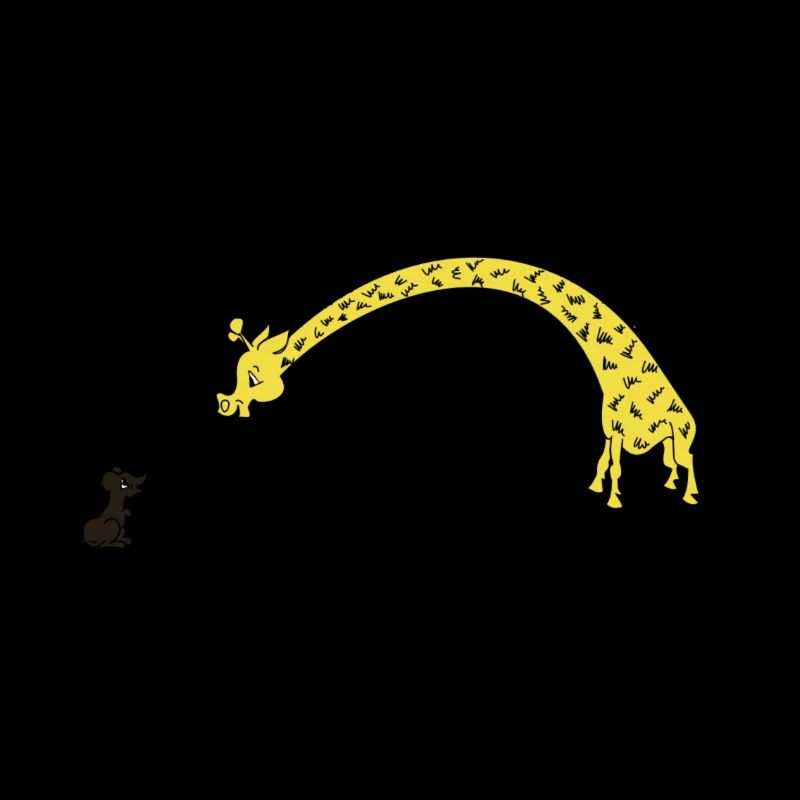 Giraffe mit Maus