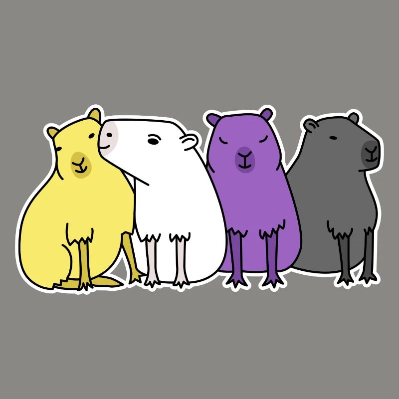 Nonbinary Flag Capybara Design for Proud Enbys
