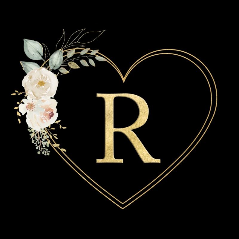 Customizable heart monogram R