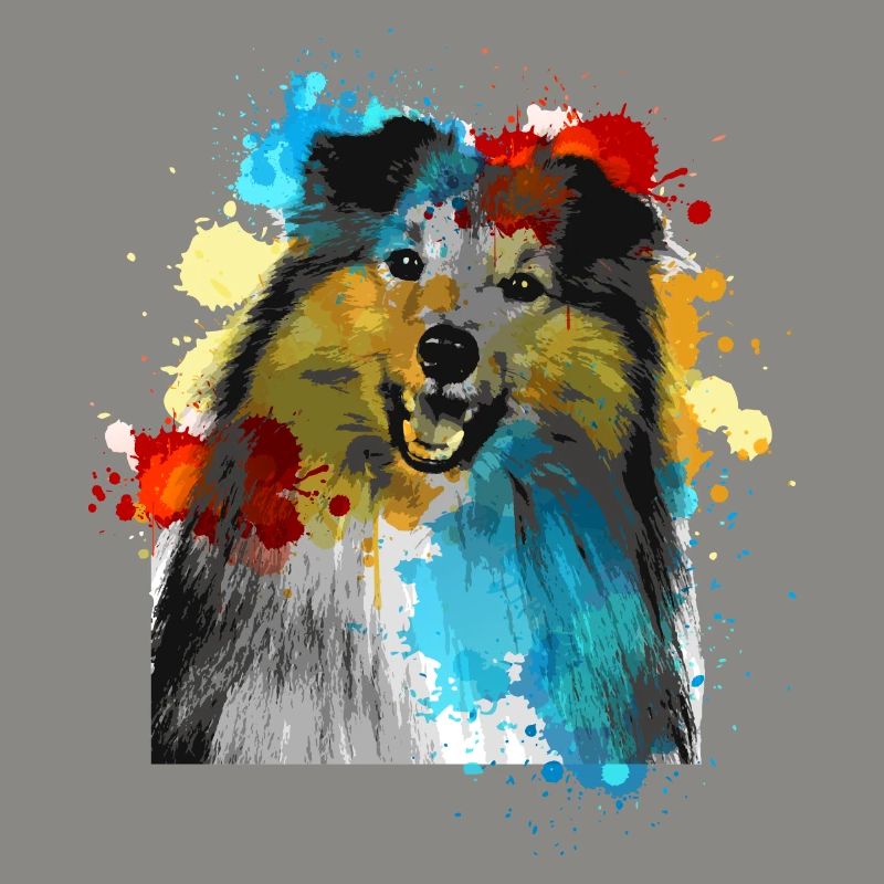Sheltie Wasserfarben Bunt