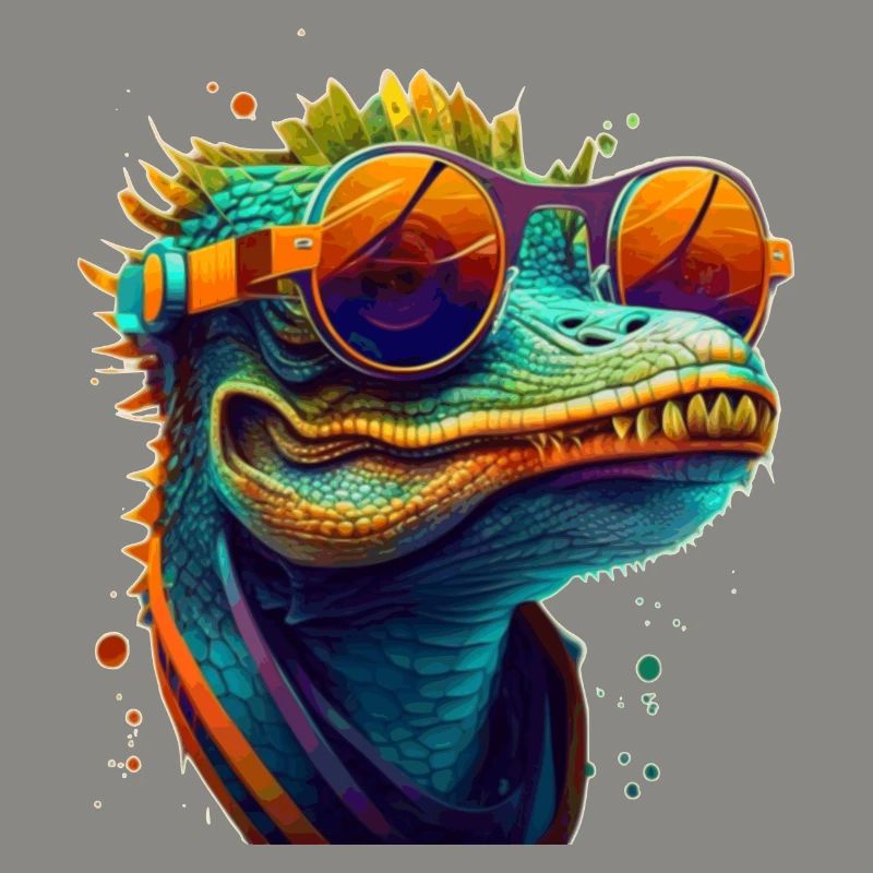 Kroko oder Alligator mit Sonnenbrille im Sommer