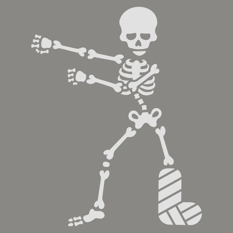 Broken leg plaster floss dance flossing skeleton