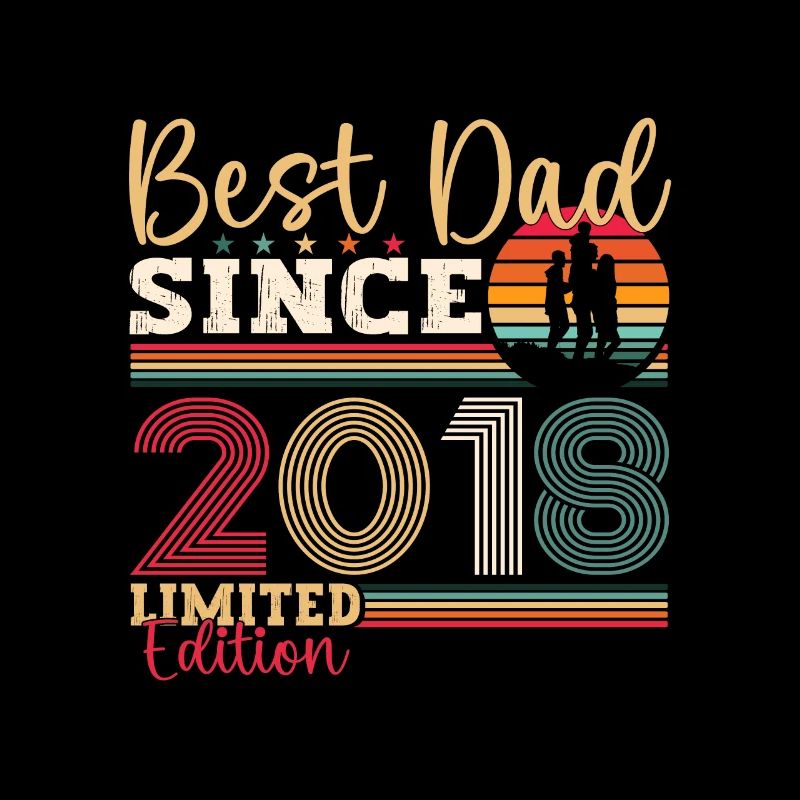 Herren Bester Papa Seit 2018 Vatertag Geschenk Fun
