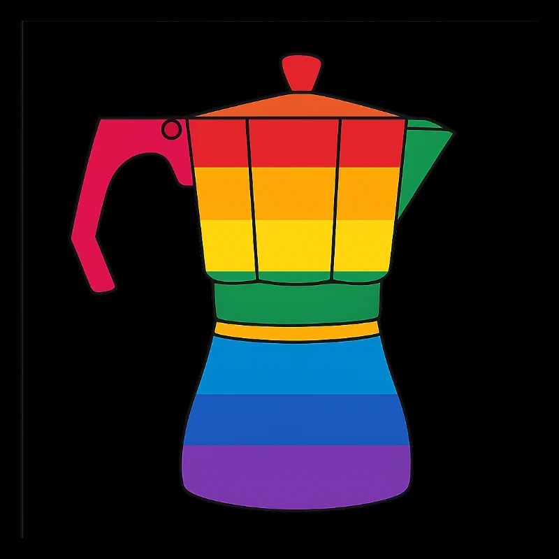 Vibrant rainbow coffee maker