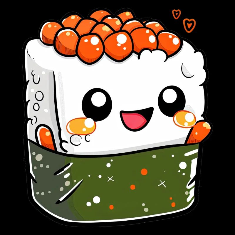 Cute sushi roll with a smiling face,