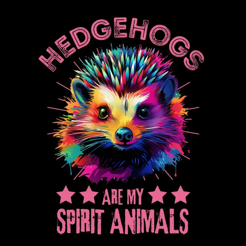 Colorful hedgehog paint splashes