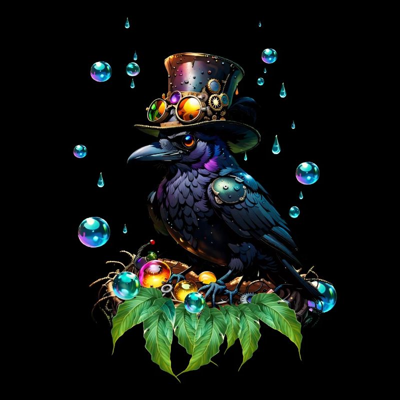 Fantastischer Steampunk-Rabe