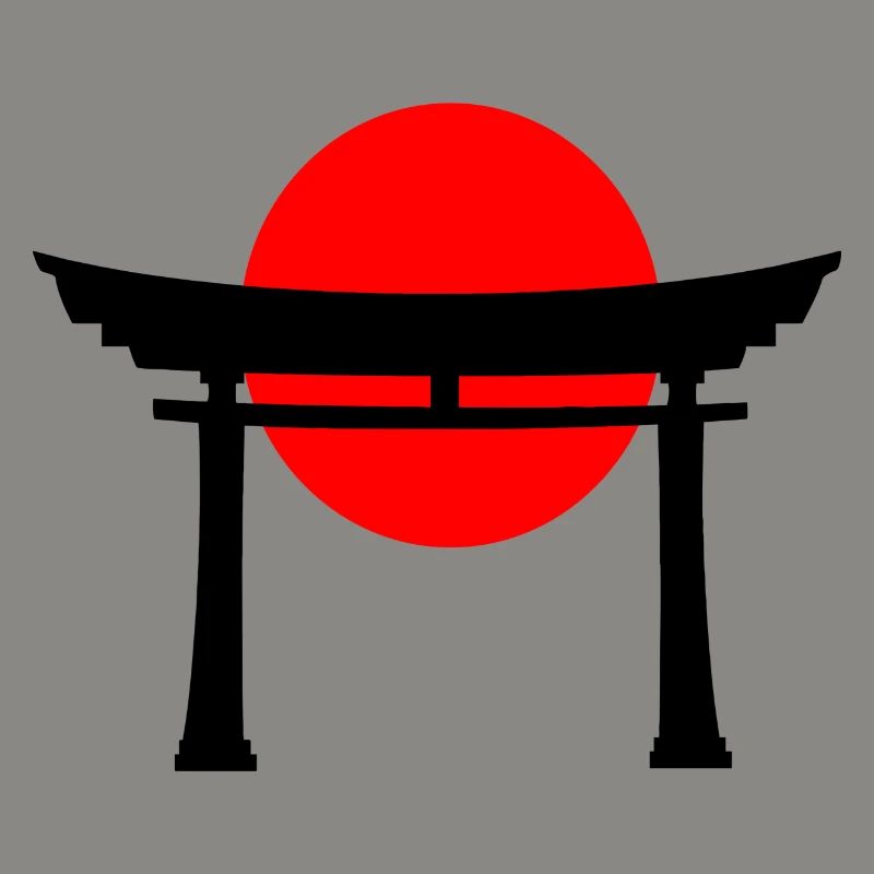 Torii devant le soleil japonais