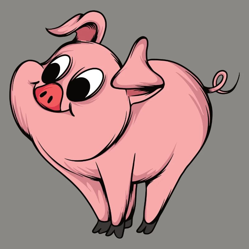 Conception de dessin animé de cochon ludique