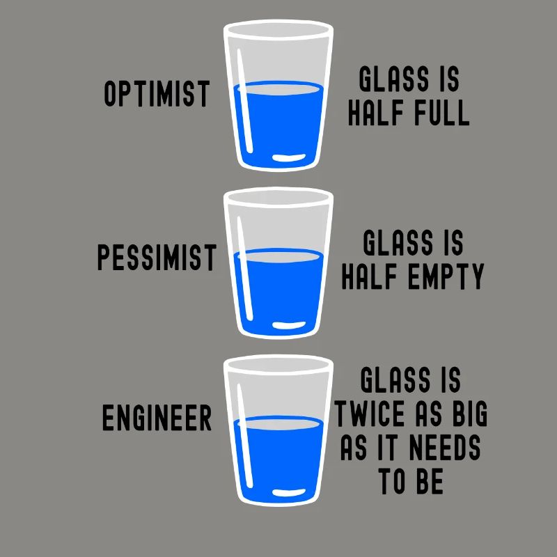 Engineer Glass Half Full Half Empty Funny Engineer