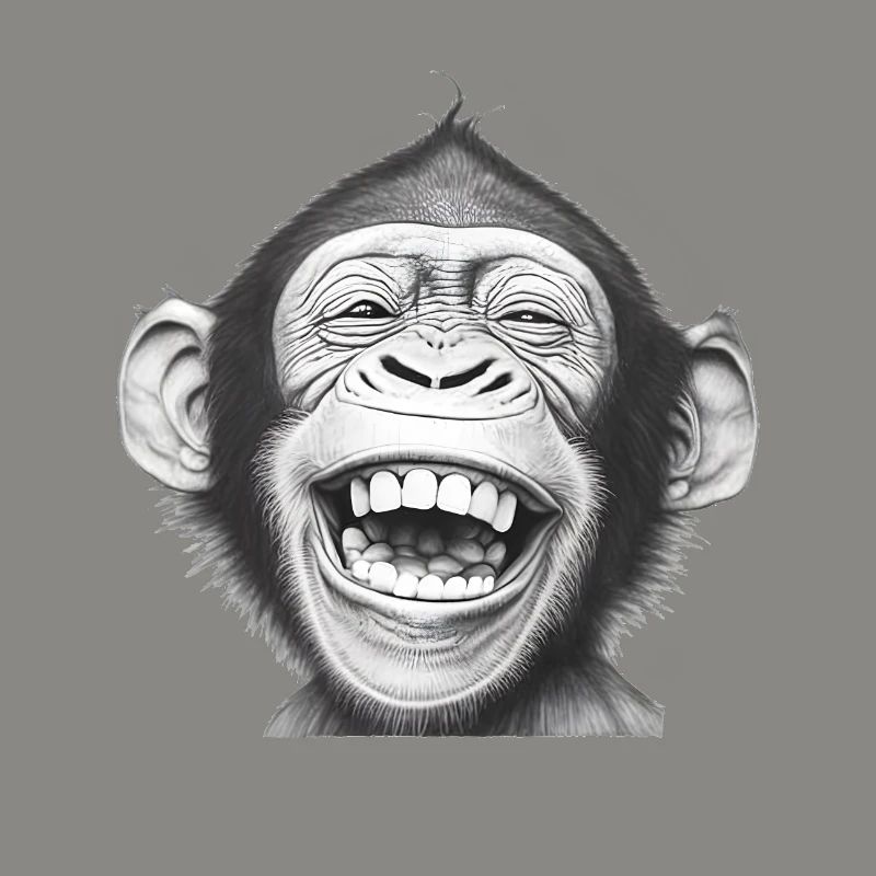 Laughing Monkey Black & White