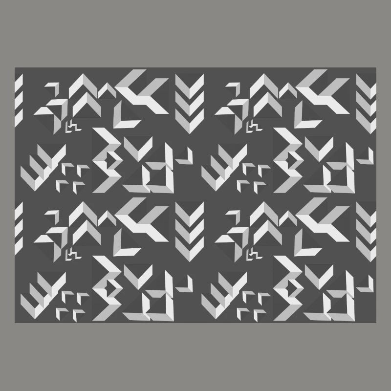 Deco pattern triangles grey-white