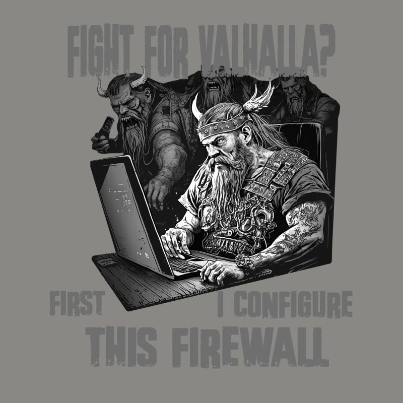 Firewall first Wikingerprogrammierer schwarz weiss